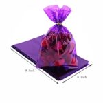 CC wonderland zone Purple Cello Bags,Purple Plastic Bags,Purple Cellophane Bags,Purple treat Bags,Purple Candy Bags,(6×9 inch,Pack of 50)