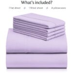 LuxClub 6 PC Queen Sheet Set, Breathable Luxury Bed Sheets, Deep Pockets 18″ Eco Friendly Wrinkle Free Cooling Sheets Machine Washable Hotel Bedding Silky Soft – Lavender Queen