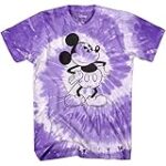 Disney Mickey Mouse Attitude Camiseta Camisa para Hombre Adulto Men T-Shirt Graphic Tee Tshirt for Adult Tee Clothing Extra Large Tie Dye Classic Vintage Disneyland World (Purple Spiral Wash, X-Large)