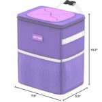 HOTOR Car Trash Can with Lid and Storage Pockets, 100% Leak-Proof Car Organizer, Waterproof Car Garbage Can, Multipurpose Trash Bin for Car, 2 Gallons, Purple