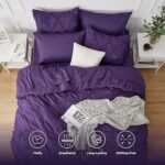 Bedsure Purple Comforter Set Queen – Bed in a Bag Queen 7 Pieces, Pintuck Bedding Sets Purple Bed Set with Comforter, Sheets, Pillowcases & Shams