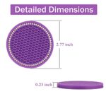 JUSTTOP Car Cup Holder Coaster, 2 Pack Universal Auto Anti Slip Cup Holder Insert Coaster, Bling Crystal Rhinestone Car Interior Accessories-Purple